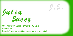 julia svecz business card