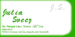julia svecz business card
